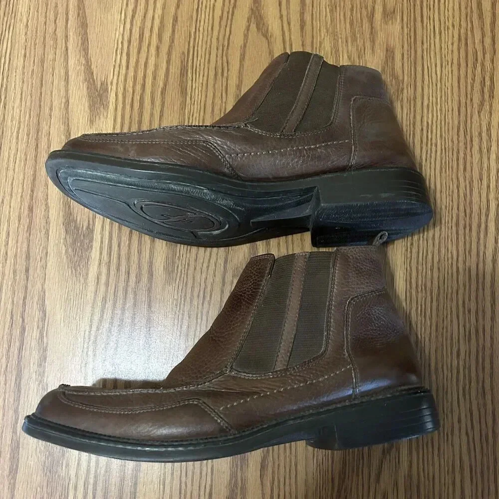 Florsheim Men's Size 9.5 #18537 Brown Leather Sheepskin Slip On Ankle Boot